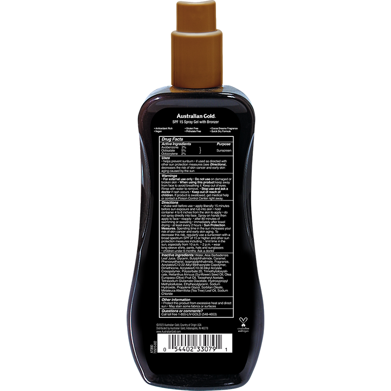 Australian Gold SPF 15 Spray Gel Bronzer 8 fl oz