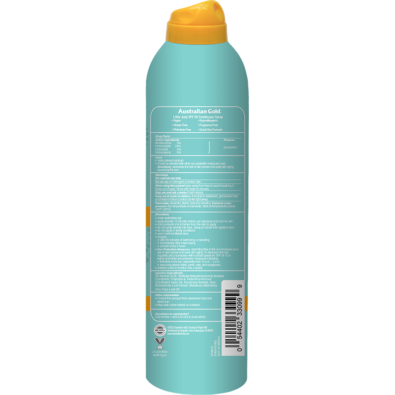 Australian Gold LITTLE JOEY SPF 50 CONT SPRAY 6OZ