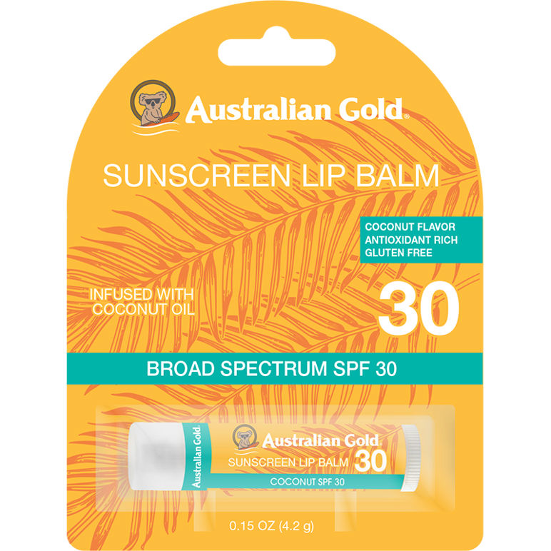 Australian Gold SPF30 Lip Balm Blister-Coconut 15oz